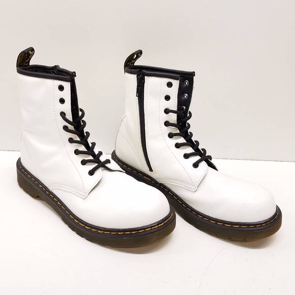 Dr. Martens 1460 Y White Leather 8-Eye Youth/Big Kid's Boots US 5/Womens 6 EU 37 - Picture 3 of 8